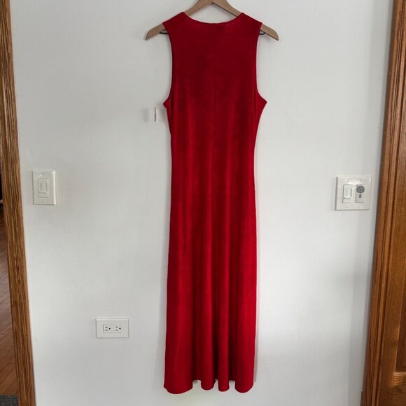 NWT Y2K Vintage Marian and Maral Floral Fiery Red Sleeveless long Dress Large - Picture 10 of 12
